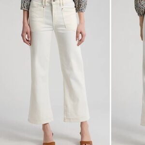 PAIGE Leenah Western High Waist Ankle Wide Leg Jeans